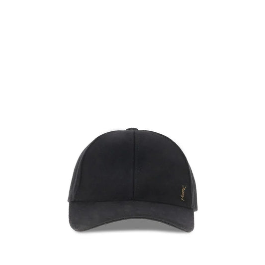 Saint Laurent baseballpet in wol met YSL-plaque - MARANOS