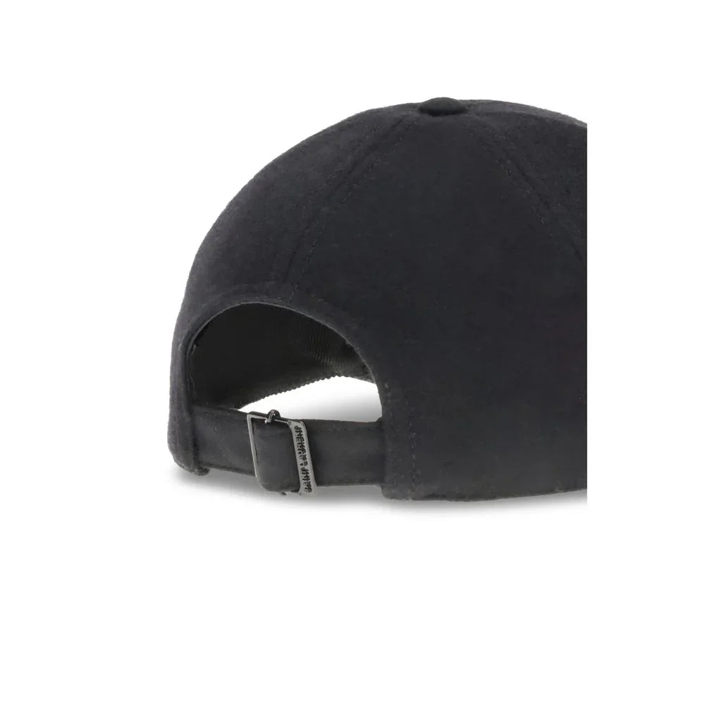 Saint Laurent baseballpet in wol met YSL-plaque - MARANOS