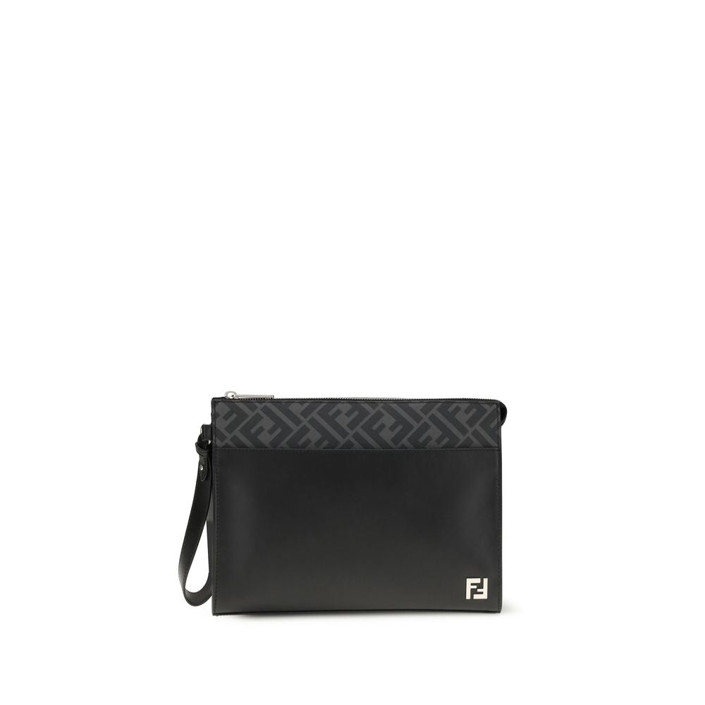 Fendi Pouch in Leer en FF Canvas - Maranos