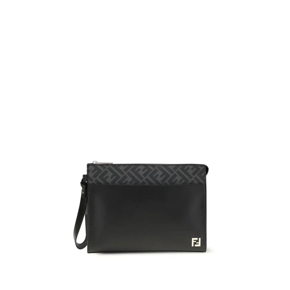 Fendi Pouch in Leer en FF Canvas - MARANOS