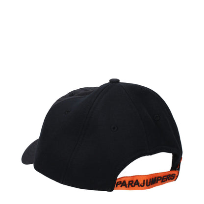 Parajumpers baseballpet in zwart katoen met front- en backlogo Parajumpers
