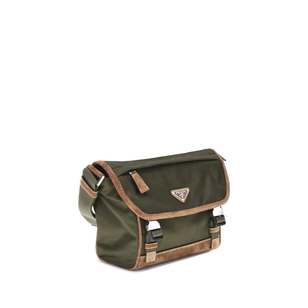 Prada Re-Nylon en leren medium schoudertas - MARANOS