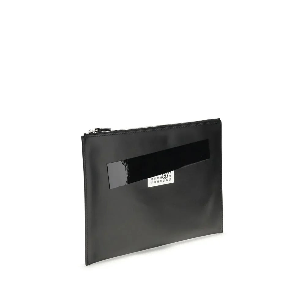MM6 leren handtas met logo en textuur - MARANOS