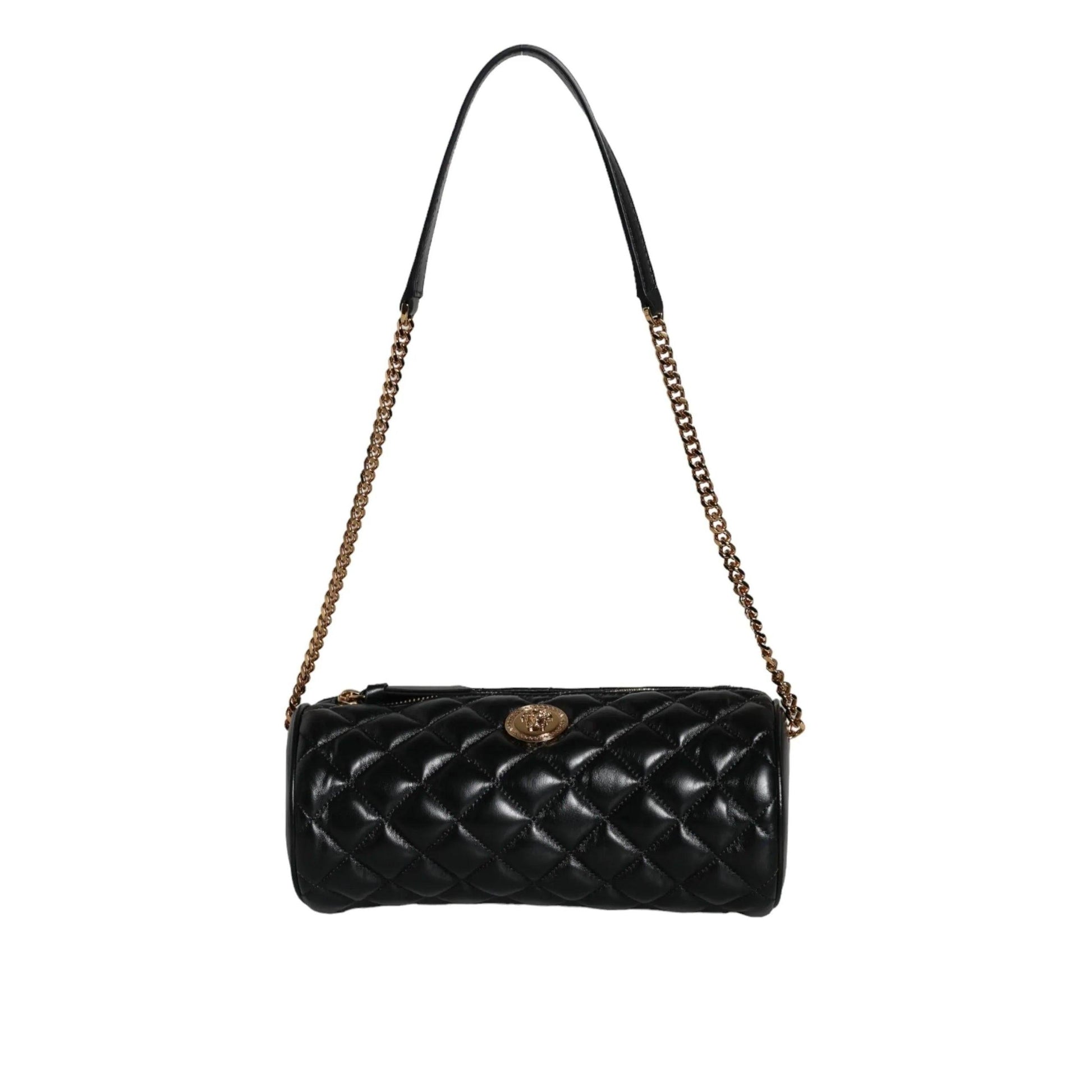 Versace zwarte mini crossbody tas in gewatteerd lamsleer - MARANOS