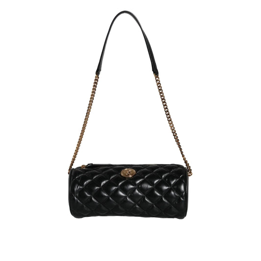 Versace zwarte mini crossbody tas in gewatteerd lamsleer - MARANOS