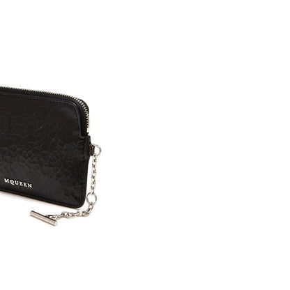 Alexander McQueen sleuteltasje Sling Pip in zwart kalfsleer - MARANOS