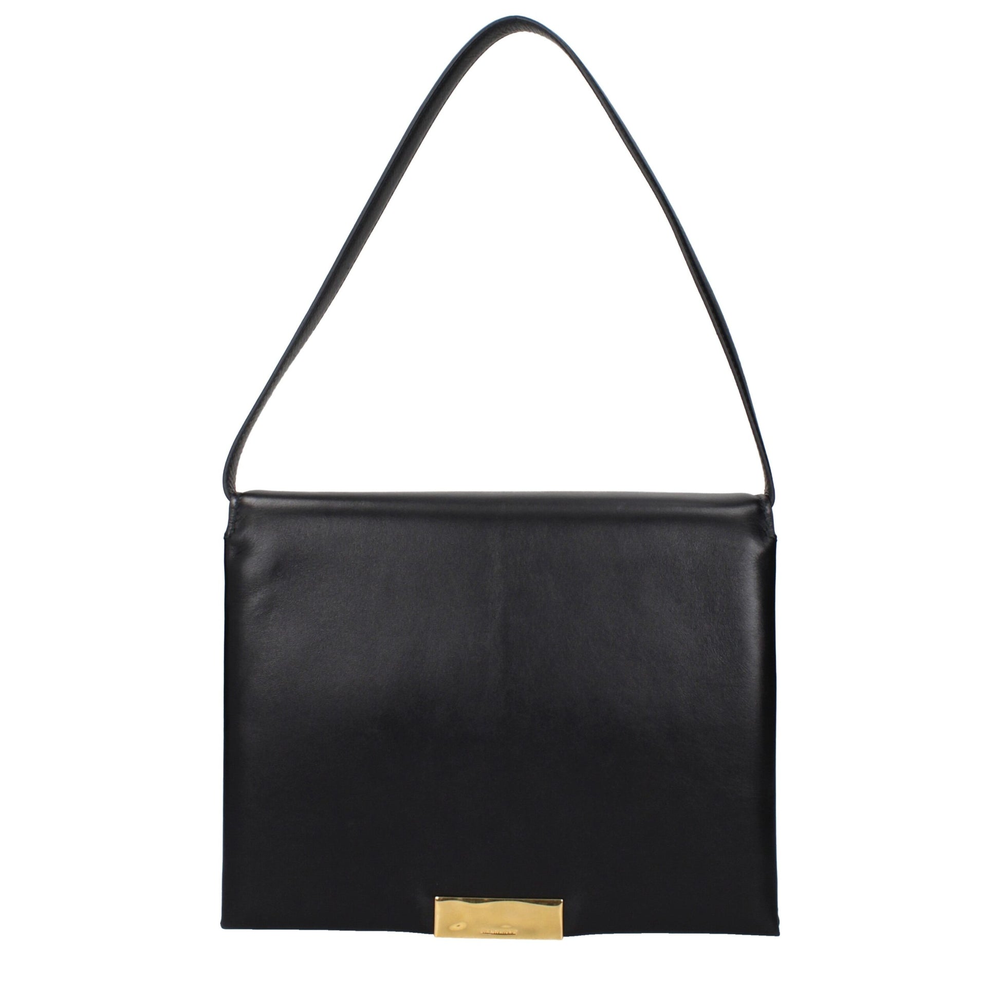 Jil Sander zwarte leren schoudertas met vintage-effect Jil Sander