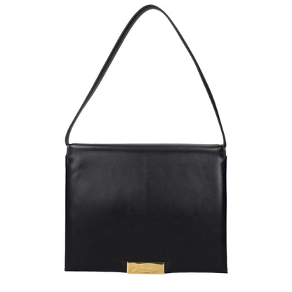 Jil Sander zwarte leren schoudertas met vintage-effect Jil Sander