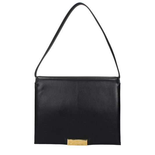 Jil Sander zwarte leren schoudertas met vintage-effect Jil Sander