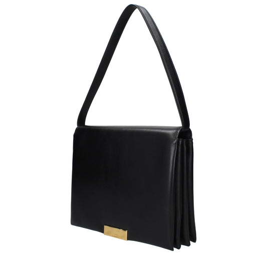 Jil Sander zwarte leren schoudertas met vintage-effect Jil Sander