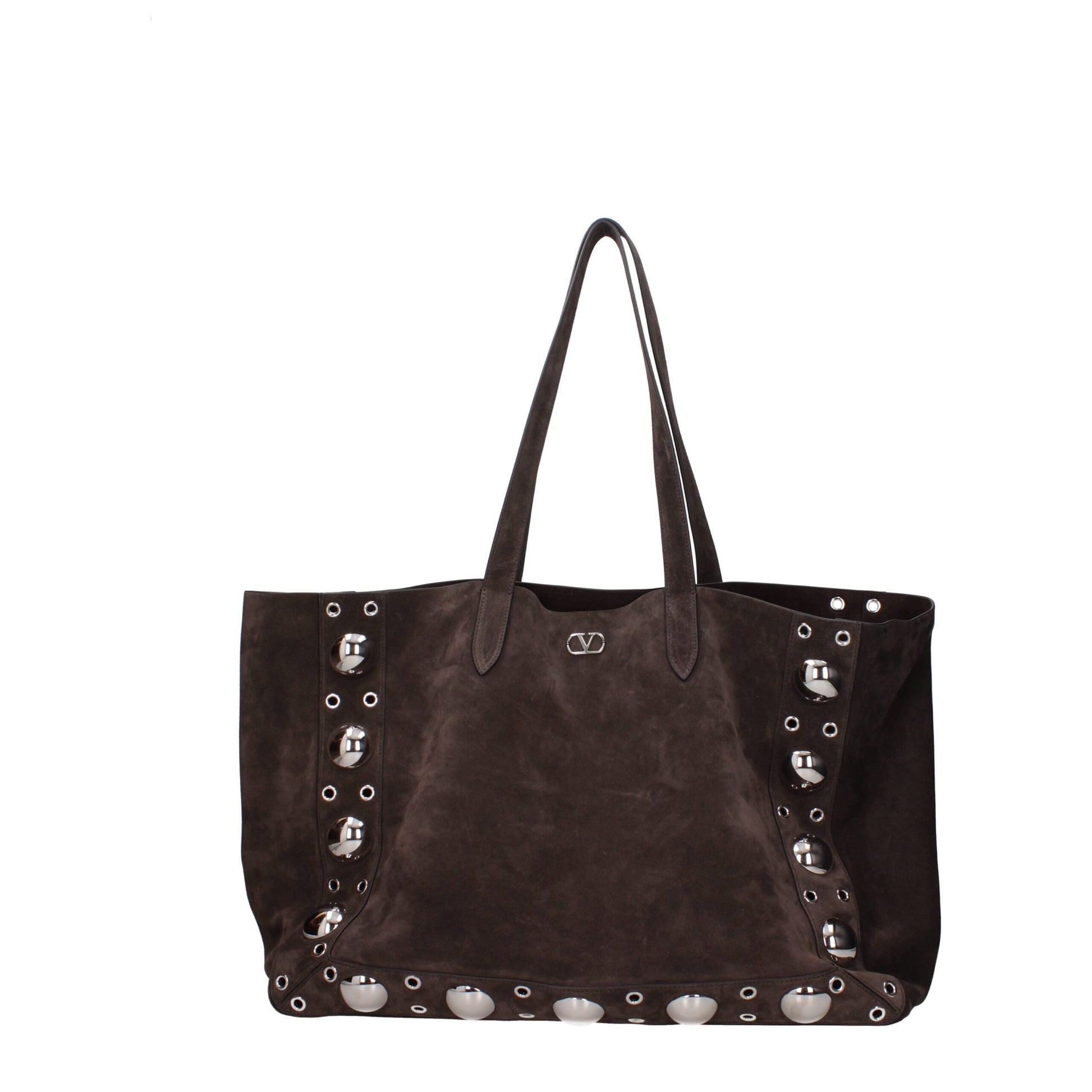 Valentino Garavani bruine suède schoudertas met studs - MARANOS