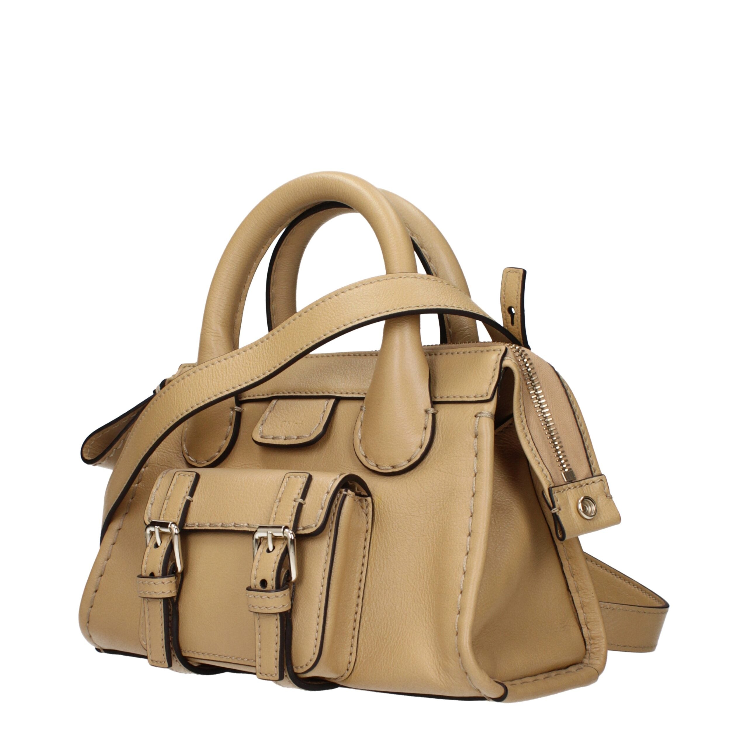 Chloé handtas in beige leer met logo