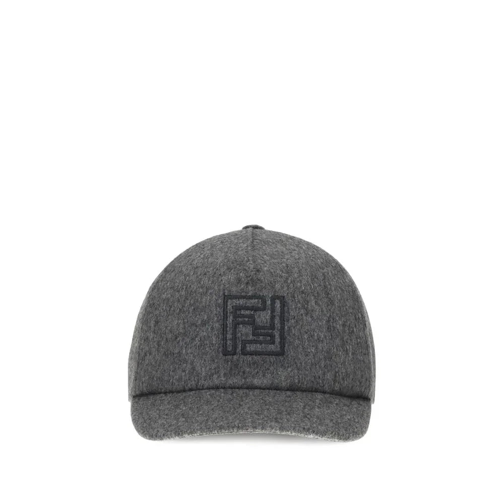 Fendi baseballpet in grijs wolmix met FF-borduursel - MARANOS