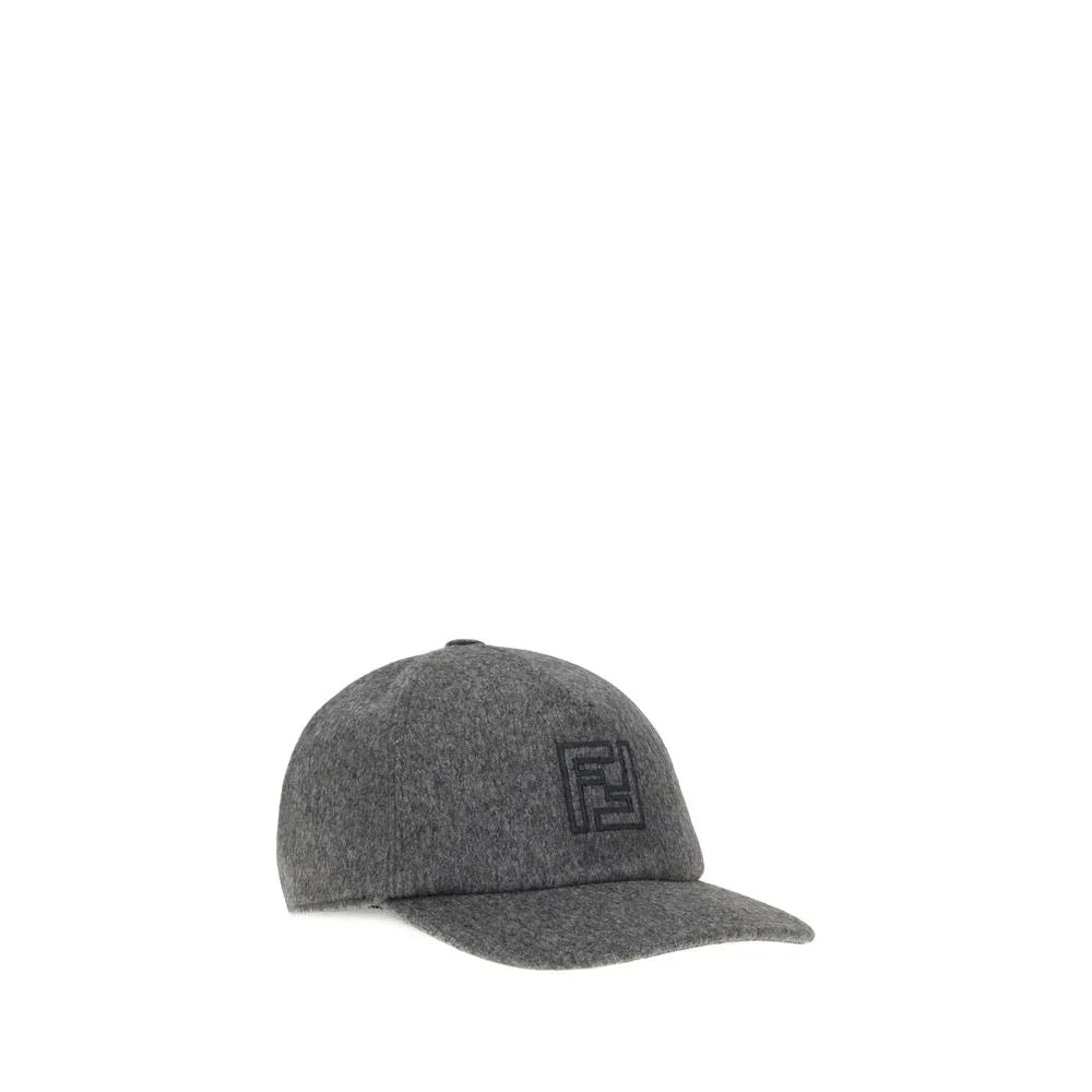 Fendi baseballpet in grijs wolmix met FF-borduursel - MARANOS