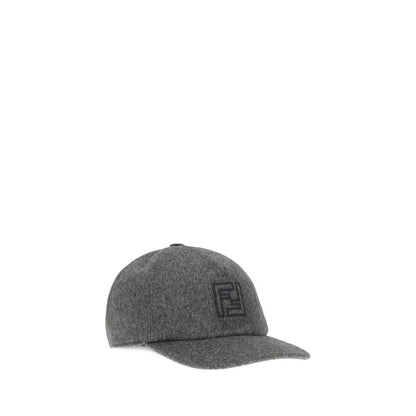 Fendi baseballpet in grijs wolmix met FF-borduursel - MARANOS