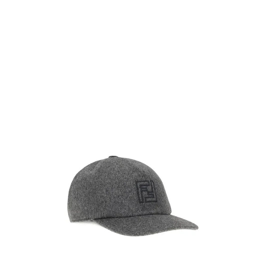 Fendi baseballpet in grijs wolmix met FF-borduursel - MARANOS