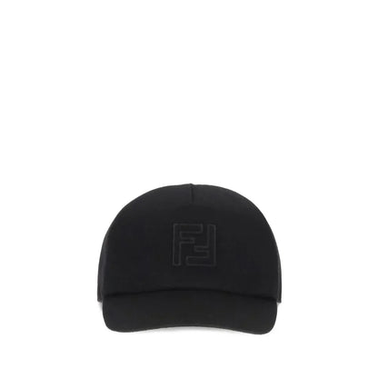 Fendi baseballpet in grijs wolmix met FF-borduursel - MARANOS