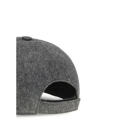 Fendi baseballpet in grijs wolmix met FF-borduursel - MARANOS