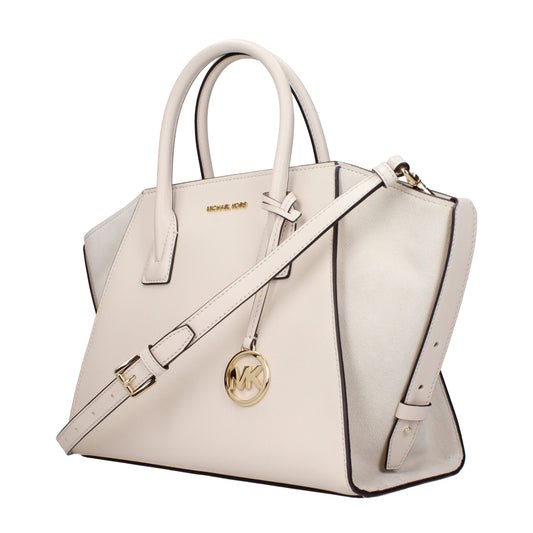 Michael Kors Beige Leren Handtas Michael Kors