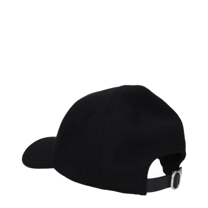 Jil Sander Black Cashmere Caps (Baseball Hat) - MARANOS