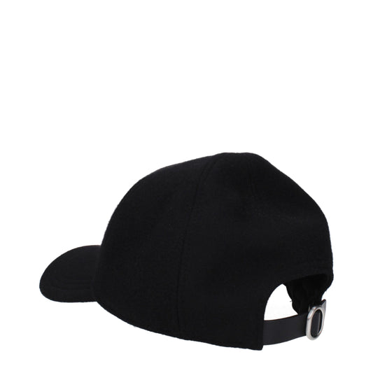 Jil Sander Black Cashmere Caps (Baseball Hat) - MARANOS