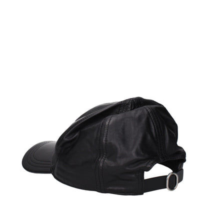 Jil Sander Black Leather Caps (Baseball Hat) - MARANOS