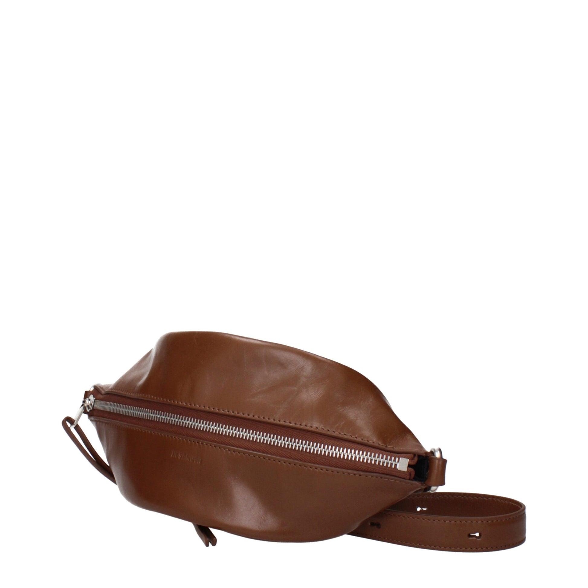 Jil Sander Bruine Leren Crossbody Tas Jil Sander