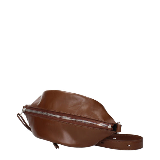 Jil Sander Bruine Leren Crossbody Tas Jil Sander