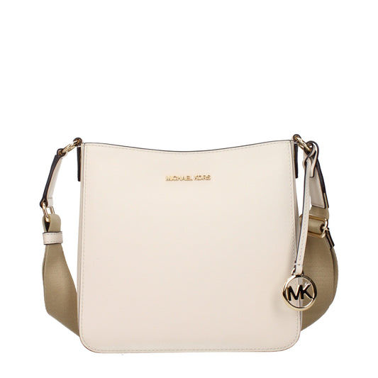 Michael Kors Beige Leren Schoudertas Michael Kors