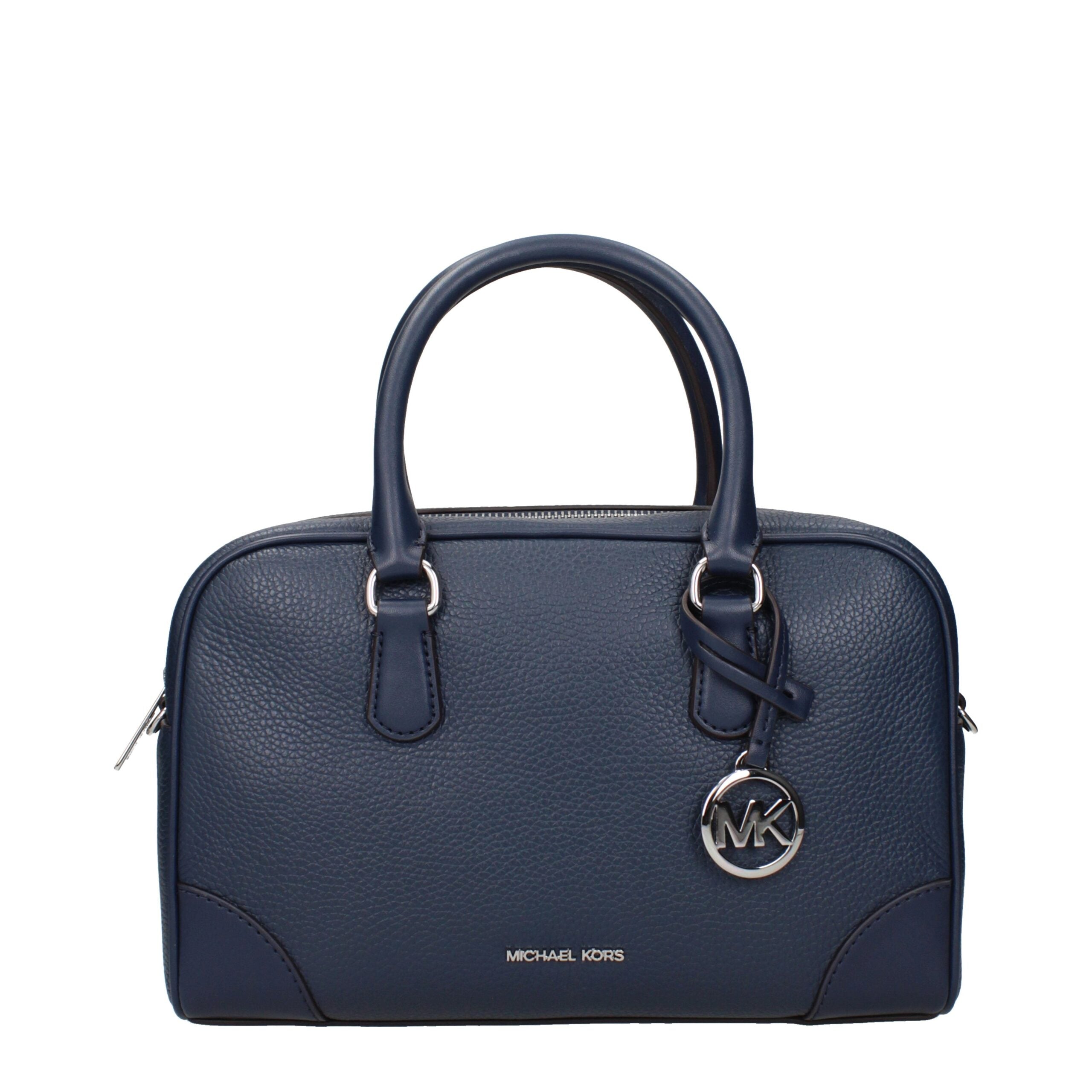 Michael Kors blauwe leren handtas
