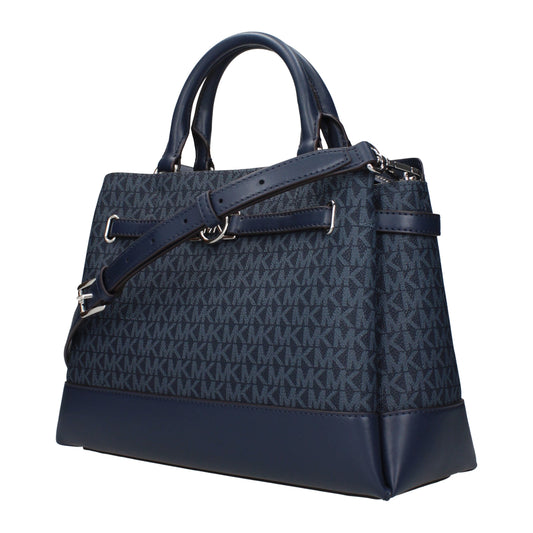 Michael Kors blauwe stoffen handtas Michael Kors