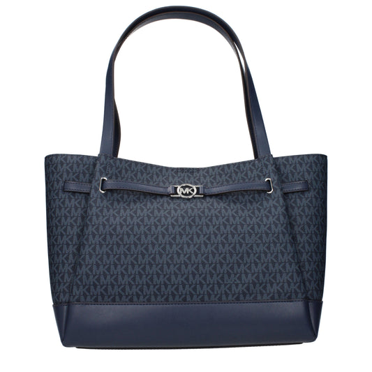 Michael Kors blauwe stoffen schoudertas Michael Kors