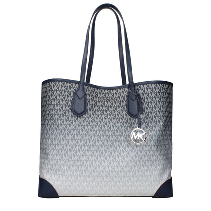 Michael Kors blauwe stoffen schoudertas Michael Kors