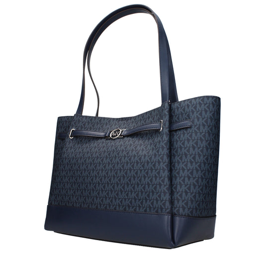 Michael Kors blauwe stoffen schoudertas Michael Kors