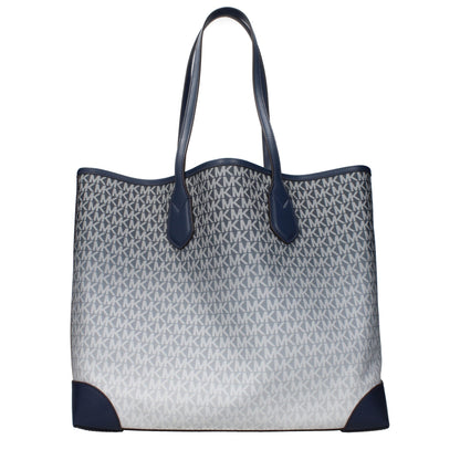 Michael Kors blauwe stoffen schoudertas Michael Kors