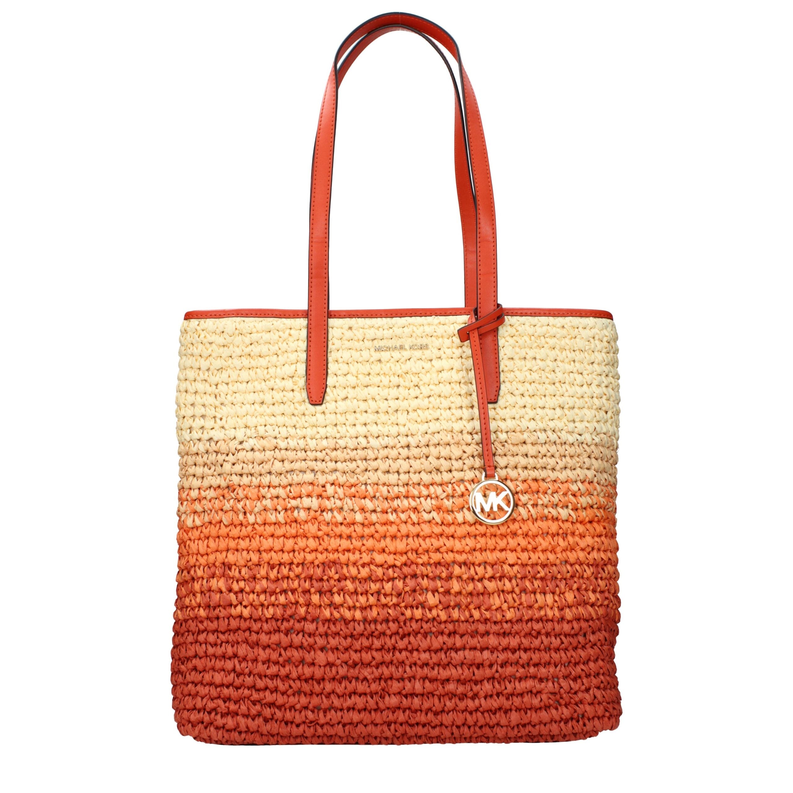 Michael Kors orange raffia shoulder bag