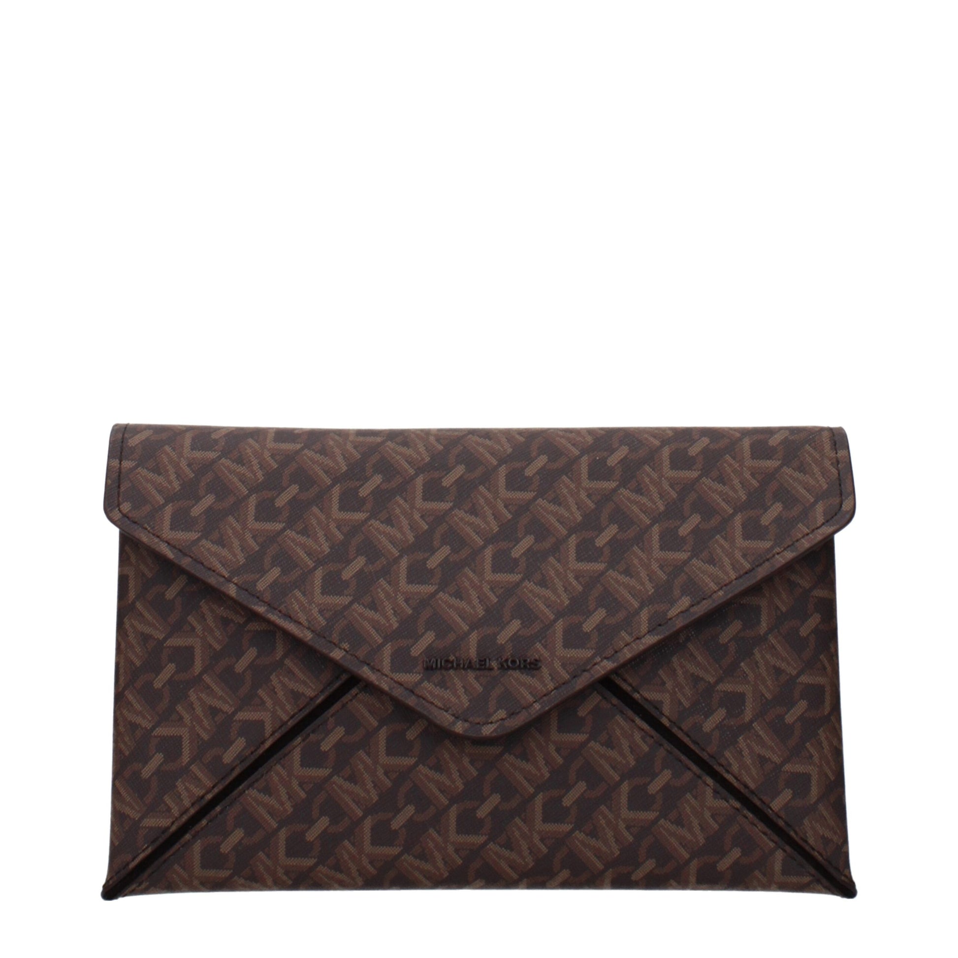 Michael Kors bruine stoffen clutch Michael Kors