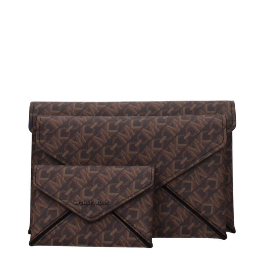 Michael Kors bruine stoffen clutch Michael Kors