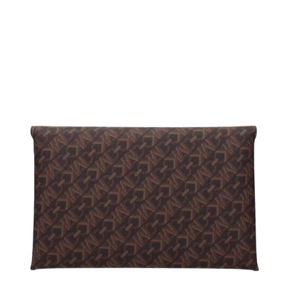 Michael Kors bruine stoffen clutch Michael Kors