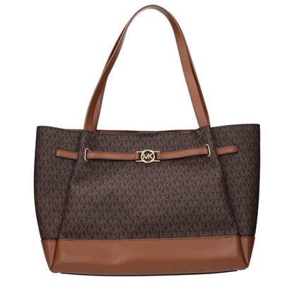 Michael Kors bruine stoffen schoudertas Michael Kors