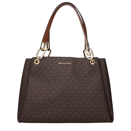 Michael Kors bruine stoffen schoudertas Michael Kors