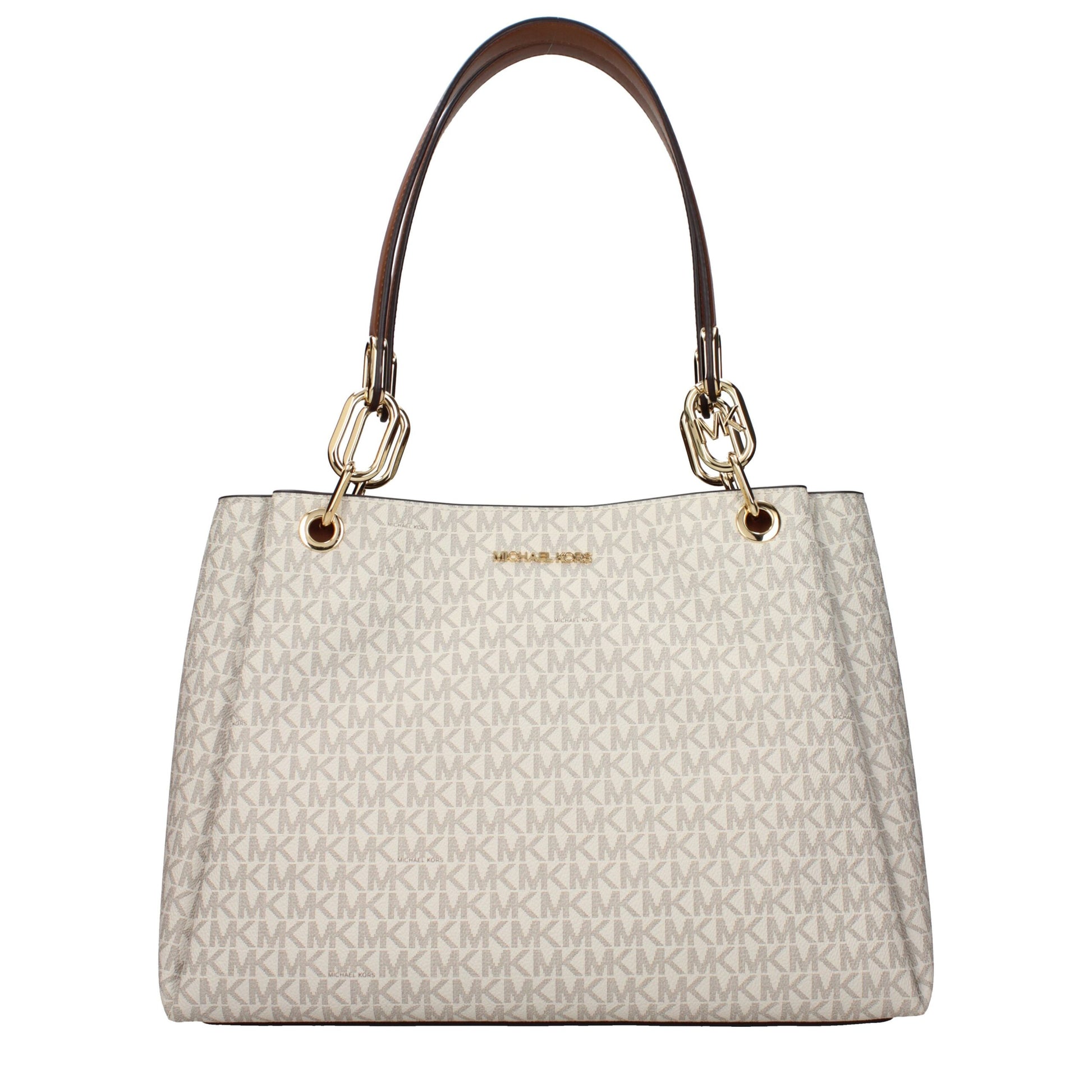 Michael Kors beige stoffen schoudertas Michael Kors