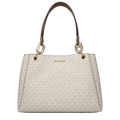 Michael Kors beige stoffen schoudertas Michael Kors