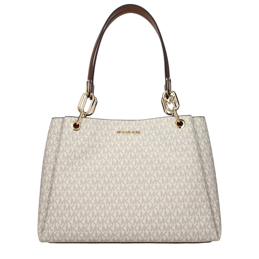 Michael Kors beige stoffen schoudertas Michael Kors
