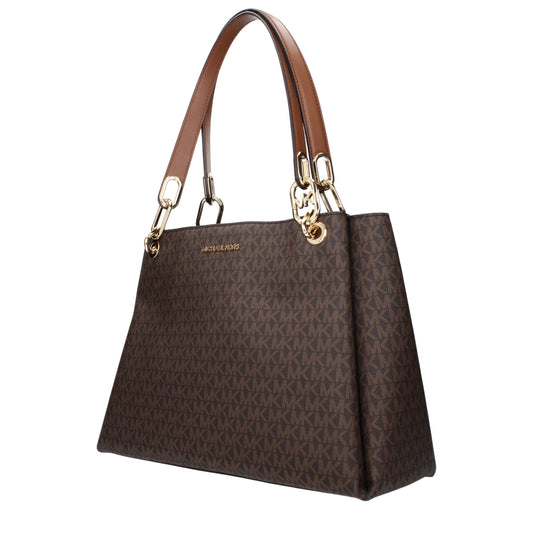 Michael Kors bruine stoffen schoudertas Michael Kors