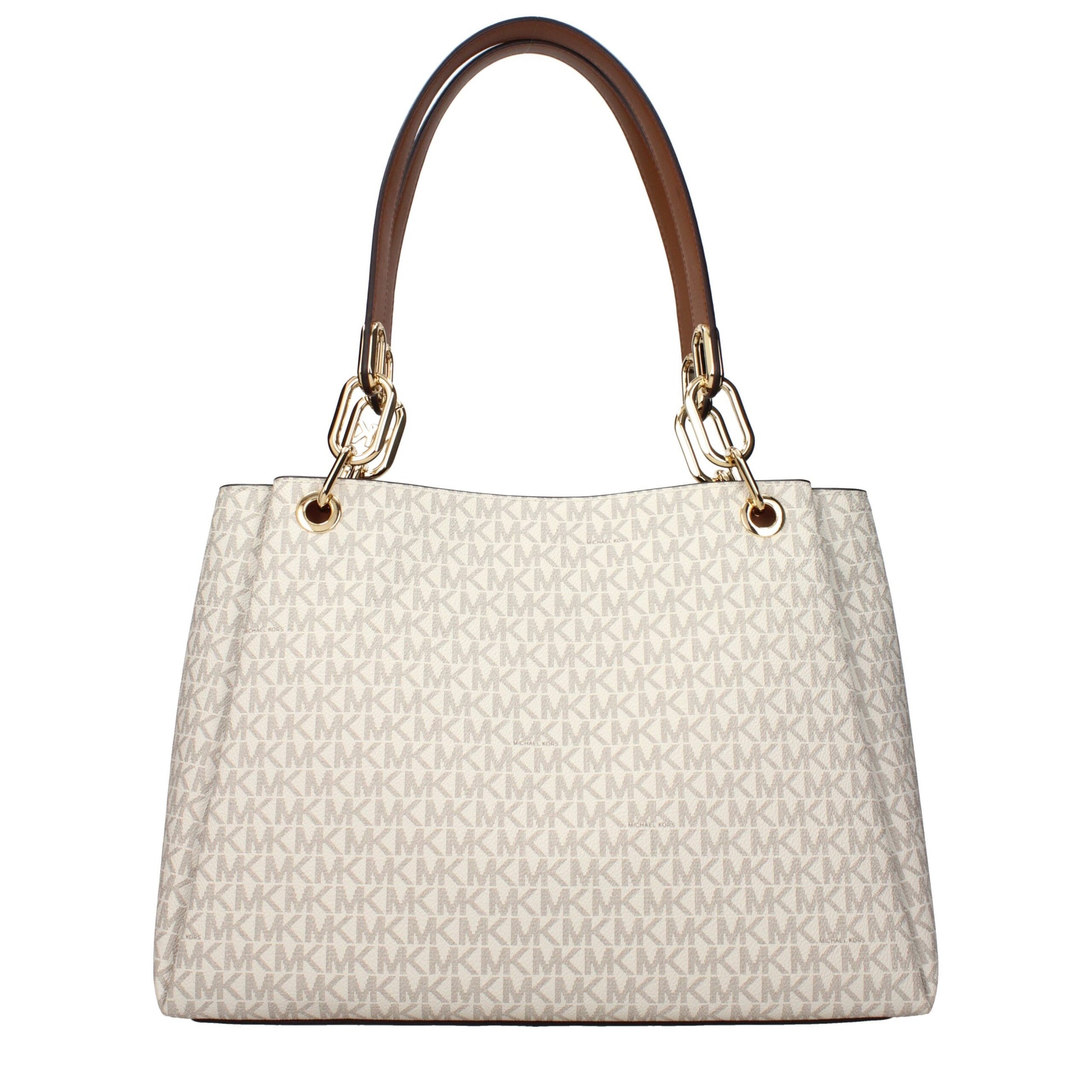Michael Kors beige stoffen schoudertas Michael Kors