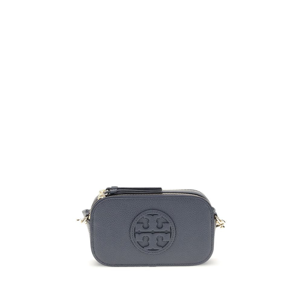 Tory Burch Mini Miller crossbodytas in zwart pebble leer Tory Burch