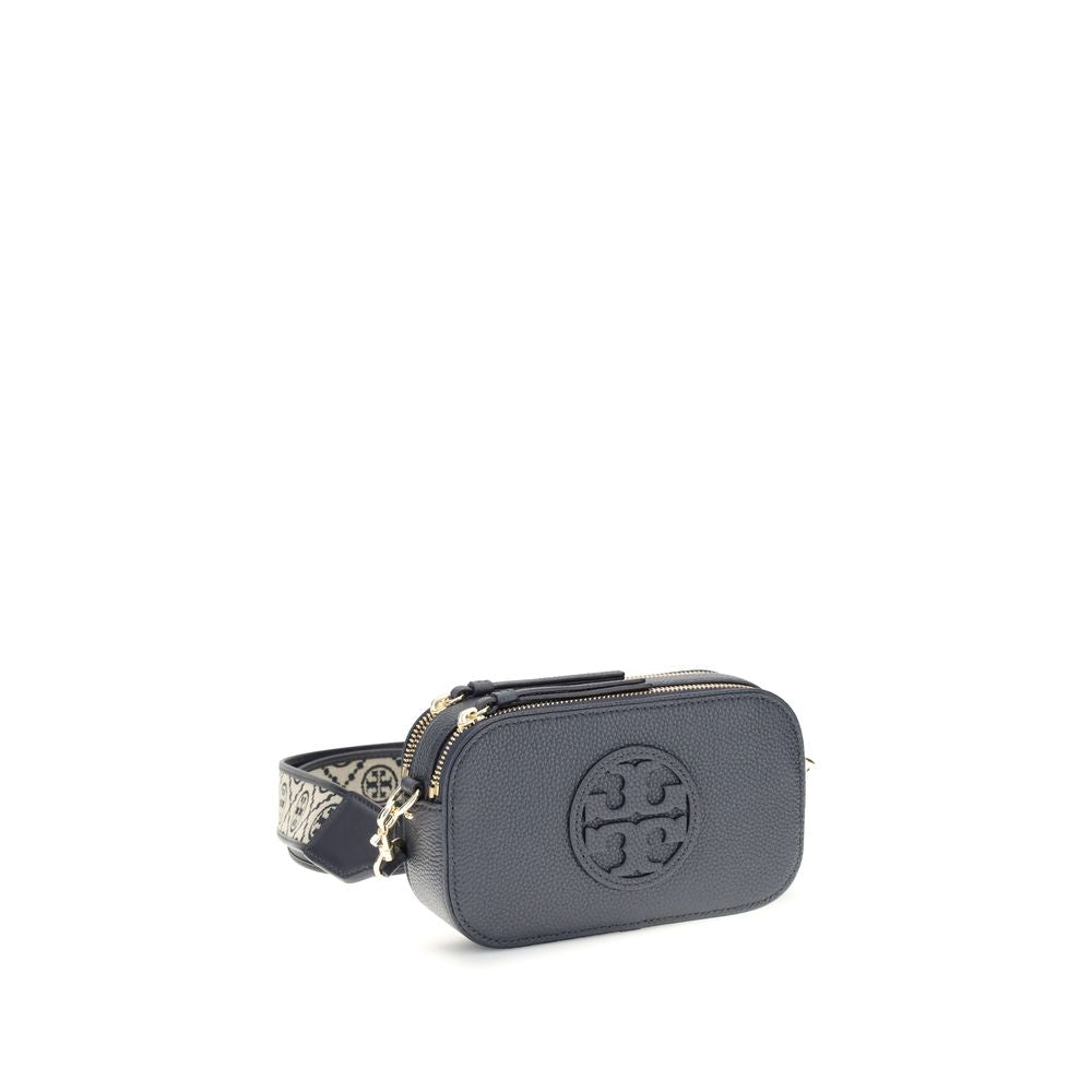 Tory Burch Mini Miller crossbodytas in zwart pebble leer Tory Burch