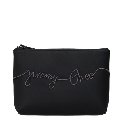 Jimmy Choo clutch van zwarte satijn Jimmy Choo