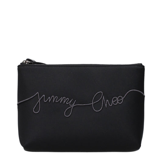 Jimmy Choo clutch van zwarte satijn Jimmy Choo